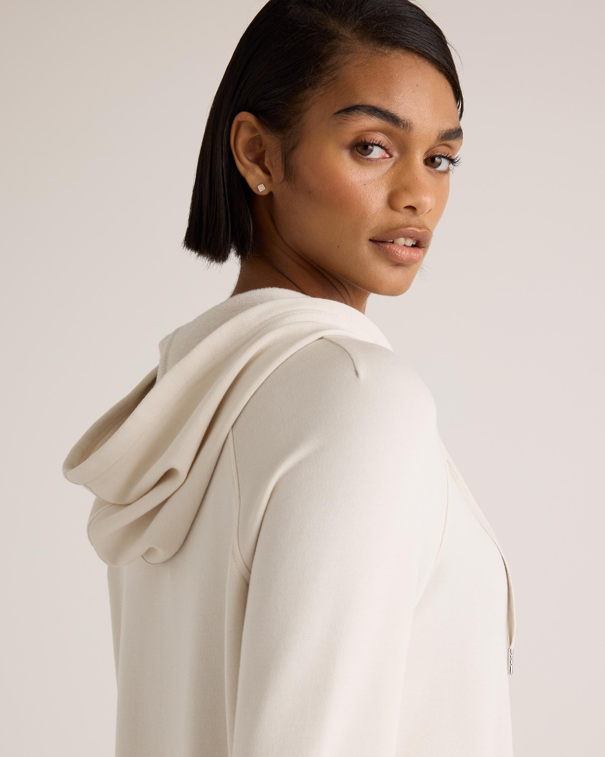 Quince | Women's SuperSoft Fleece Zip Up Hoodie Lenzing Modal Product Image