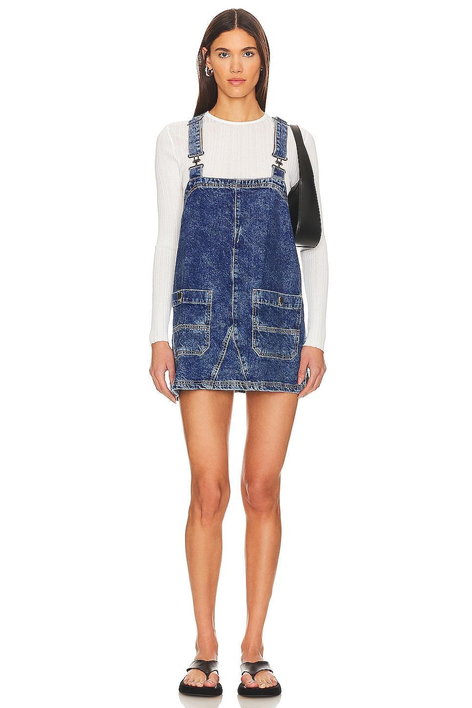 Free People Overall Square Neck Sleeveless Front Pocket Mini Dress Product Image