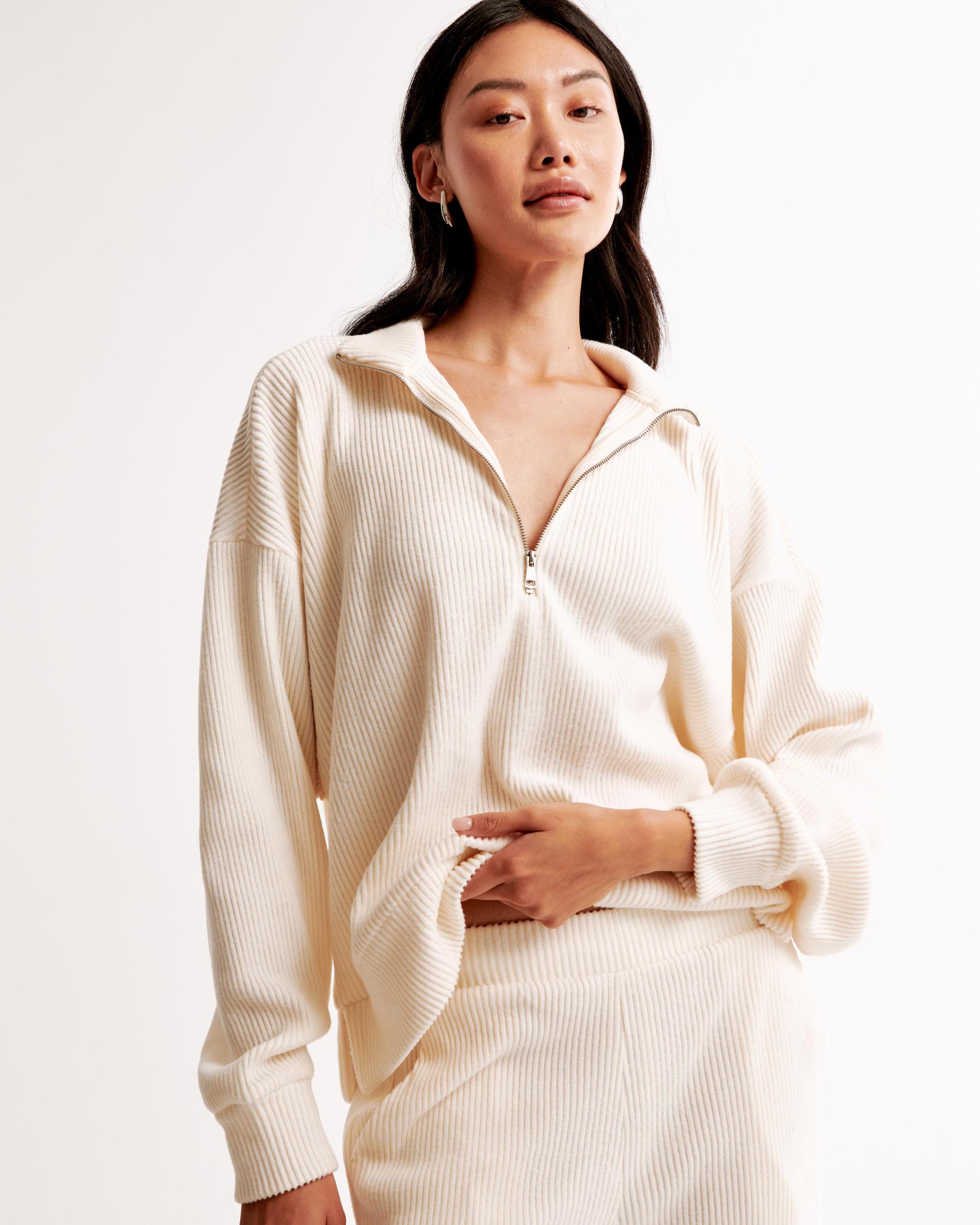 Lounge Brushed Rib Half-Zip Product Image