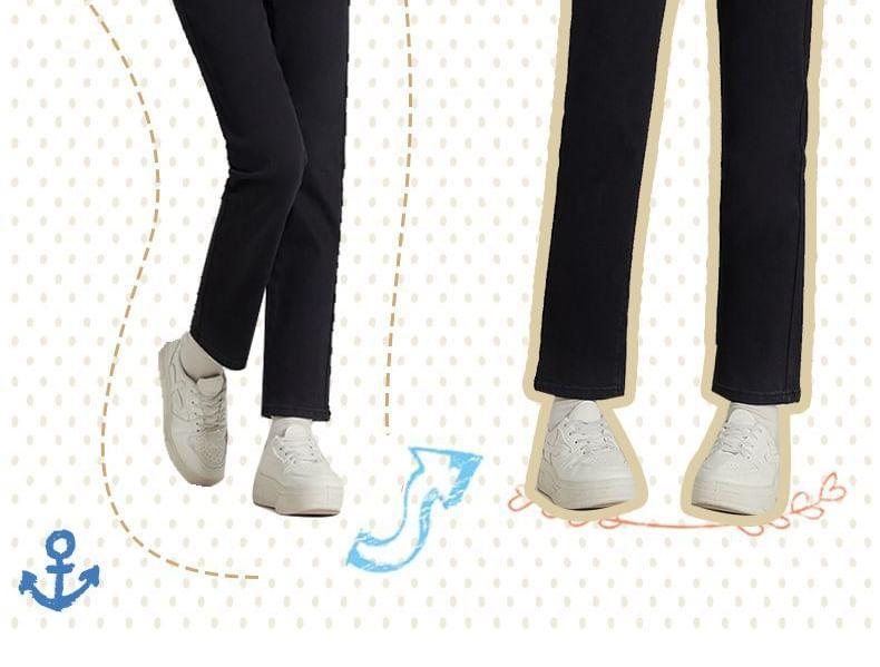 Low Rise Cropped Straight Leg Jeans (Various Designs) Product Image
