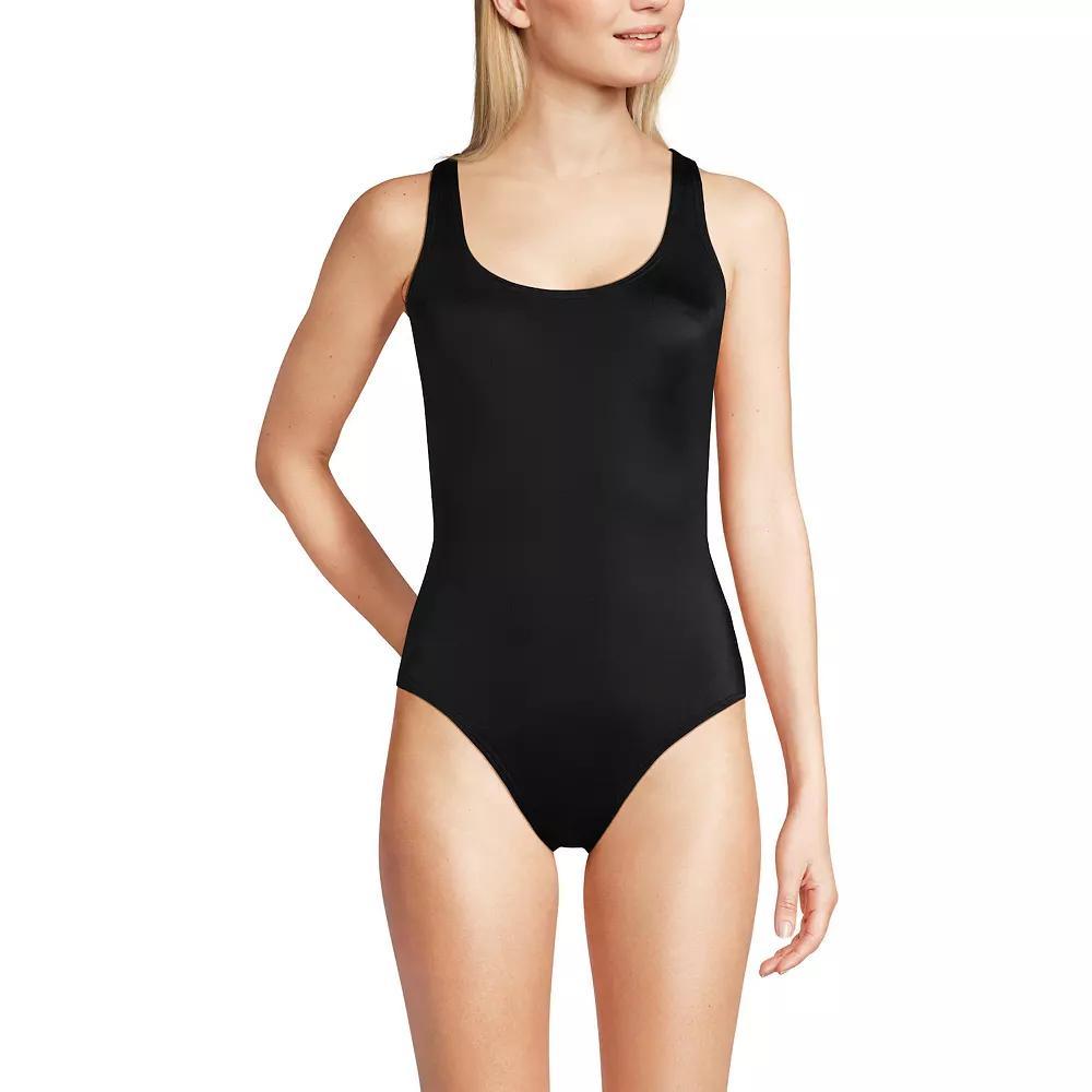 Women's Lands' End DD-Cup Tugless X-Back One Piece Swimsuit, Size: 10 Dd, Black Product Image