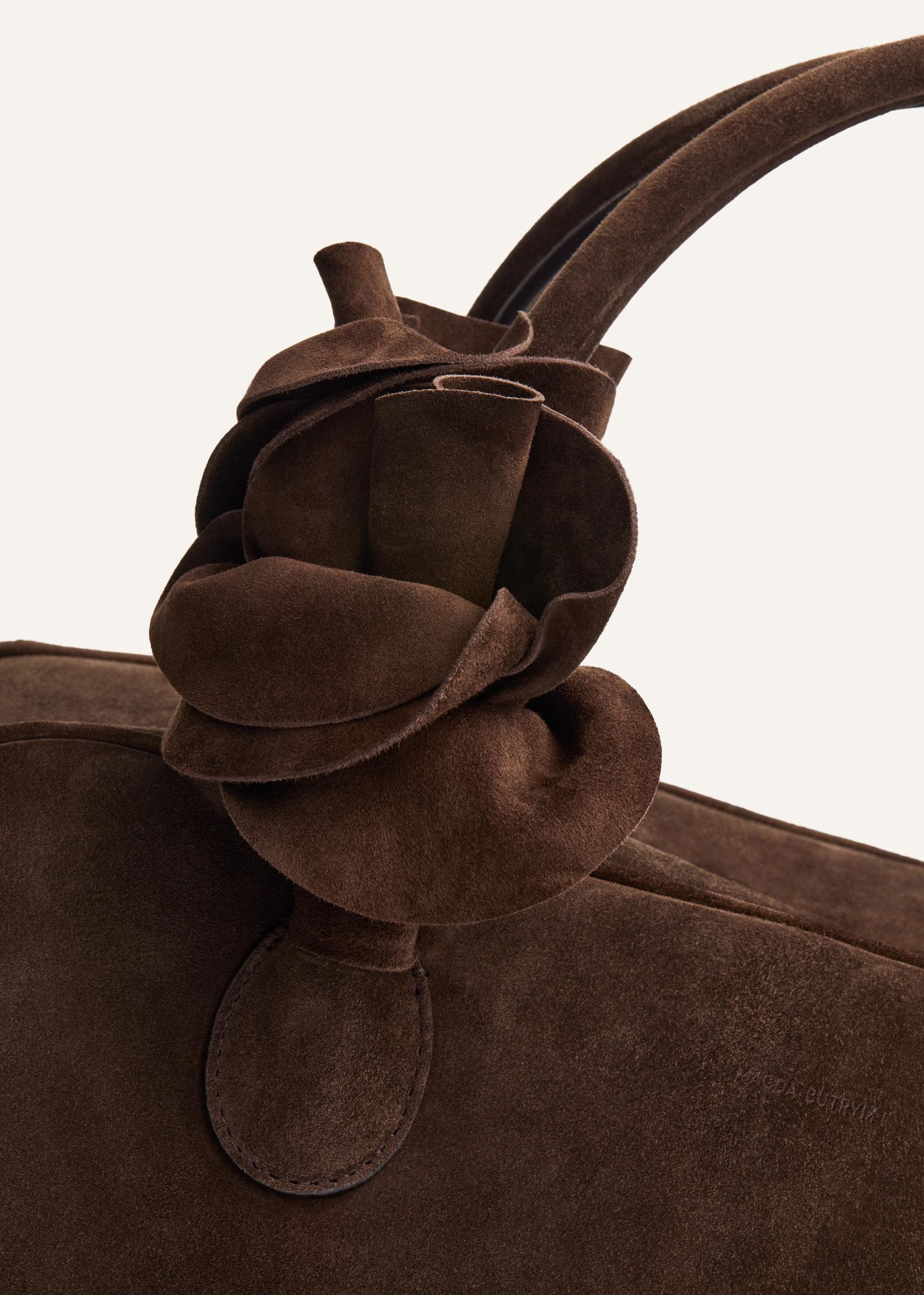 Brigitte bag in brown suede and silver Product Image