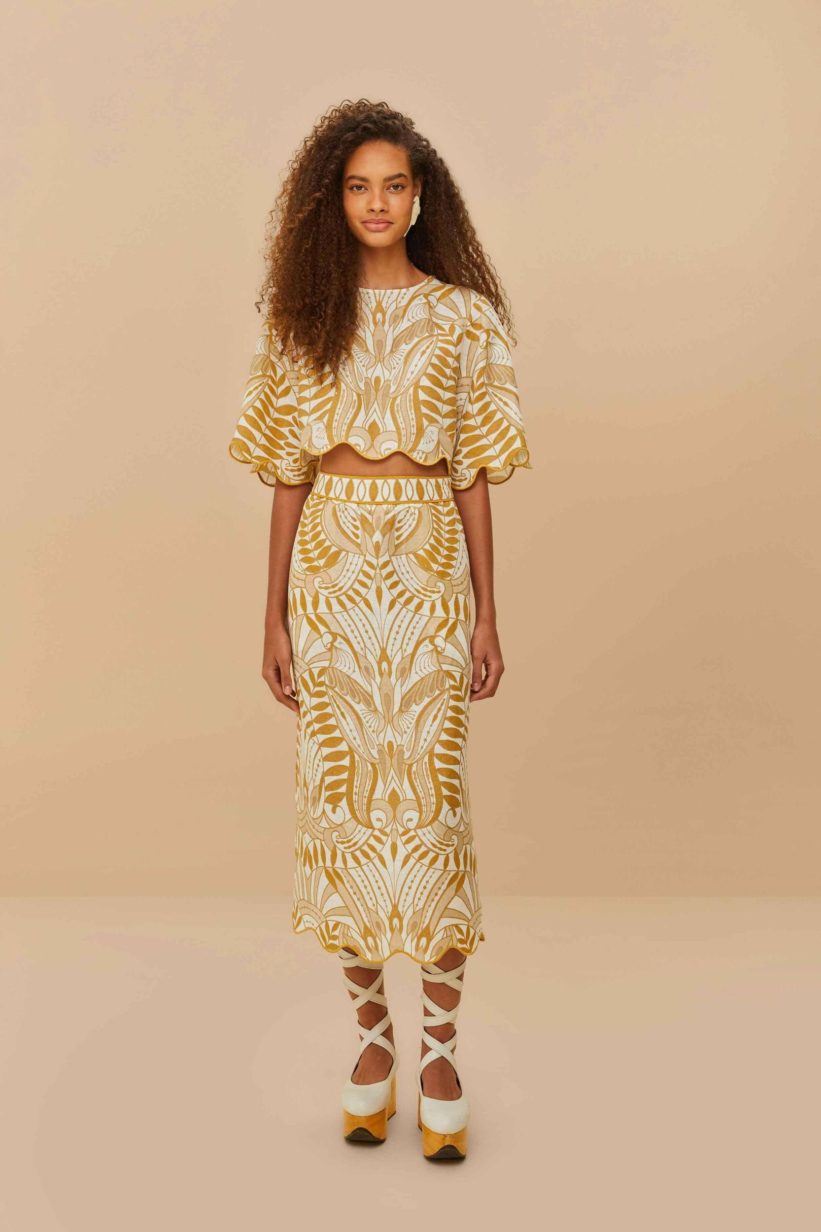 Womens Lace Nature Midi-Skirt Product Image