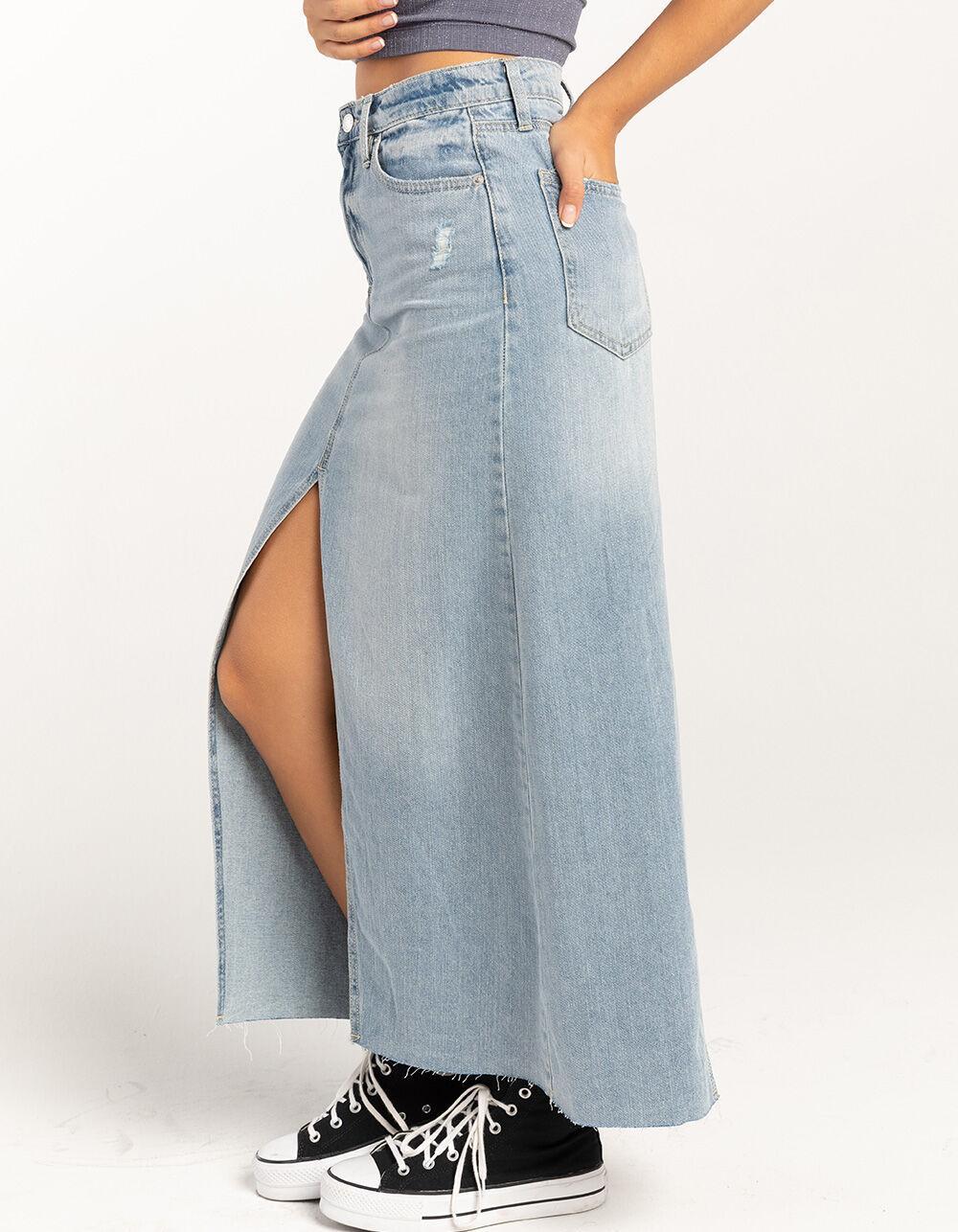 RSQ Womens Low Rise Denim Maxi Skirt - MEDIUM WASH Product Image