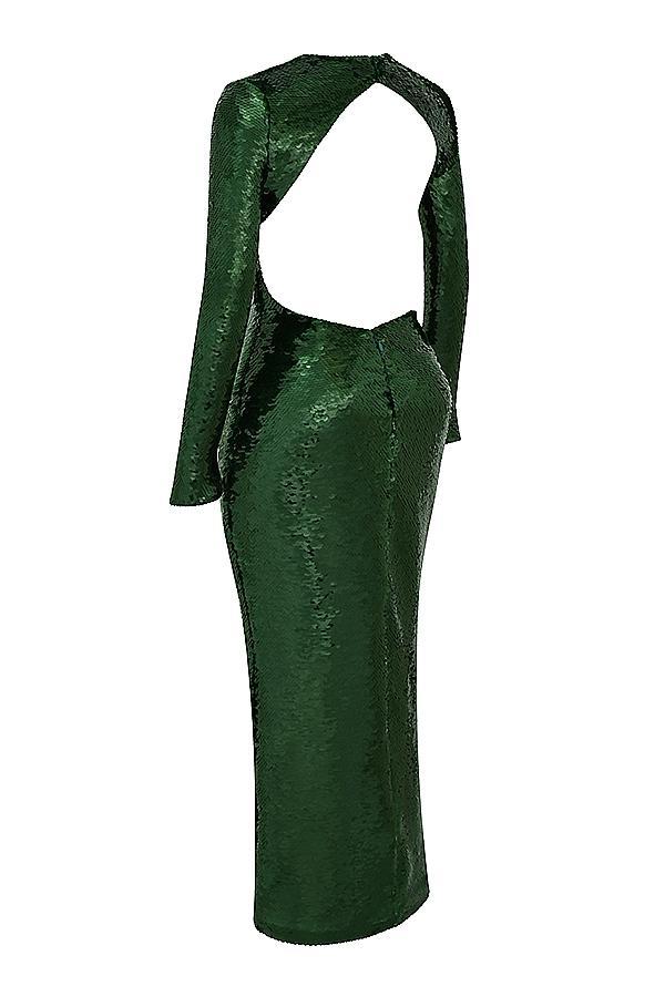 Belle  pine green sequin maxi dress Product Image