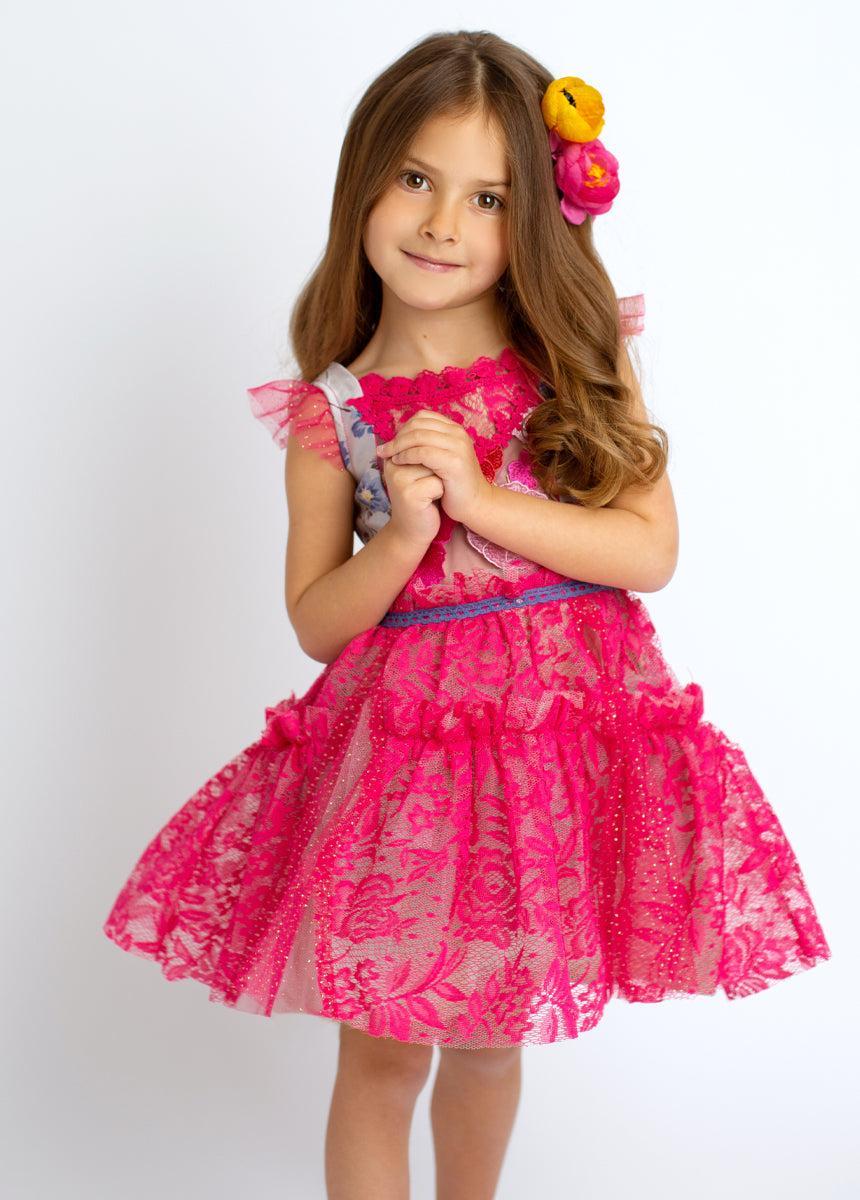 Zaliki Dress in Fuchsia Girls Product Image