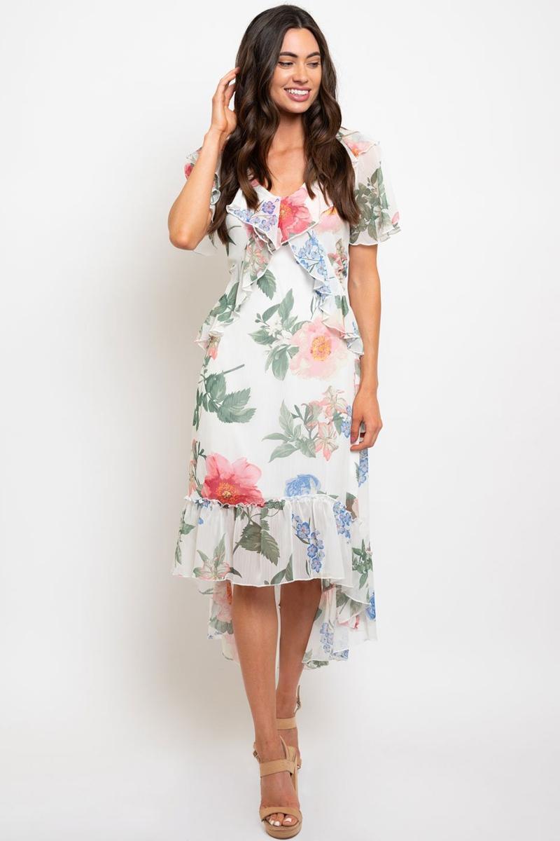 Floral ruffle midi dress Product Image