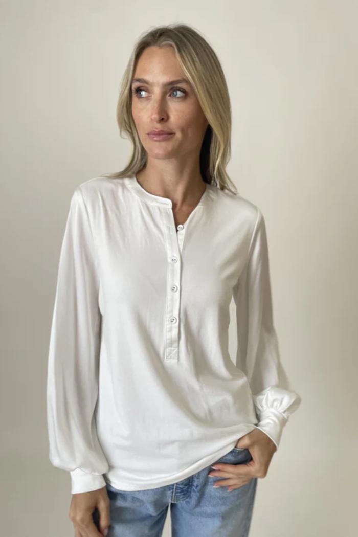 Ribbed Satin Sleeve Top Product Image