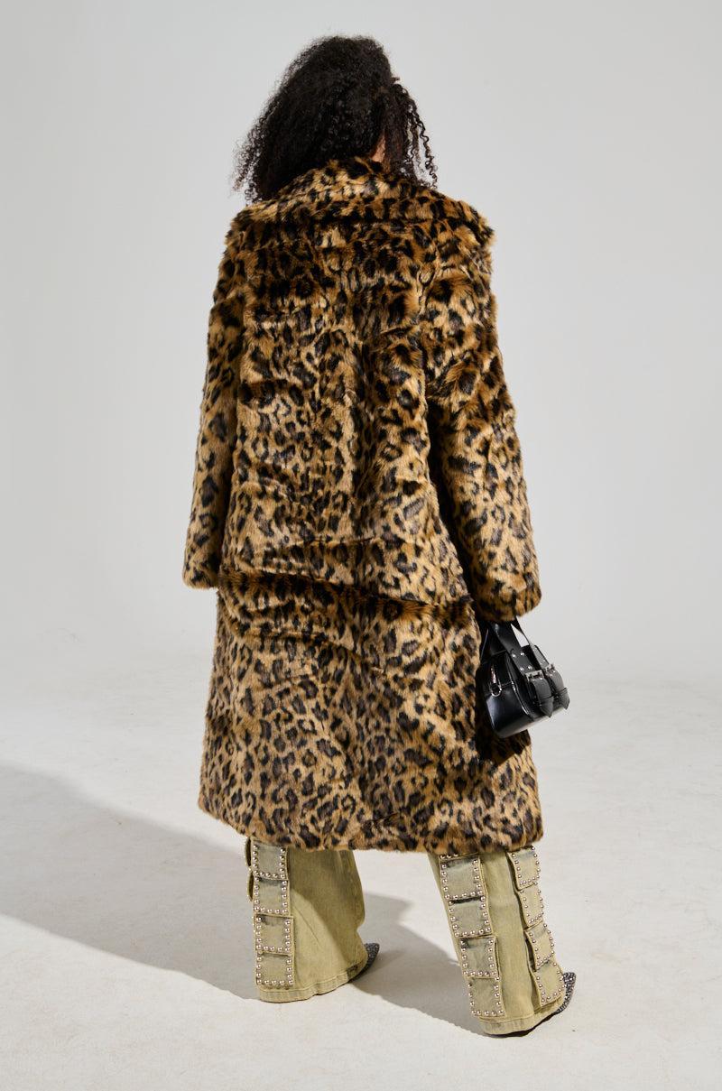 CATTY FAUX FUR LEOPARD COAT Product Image
