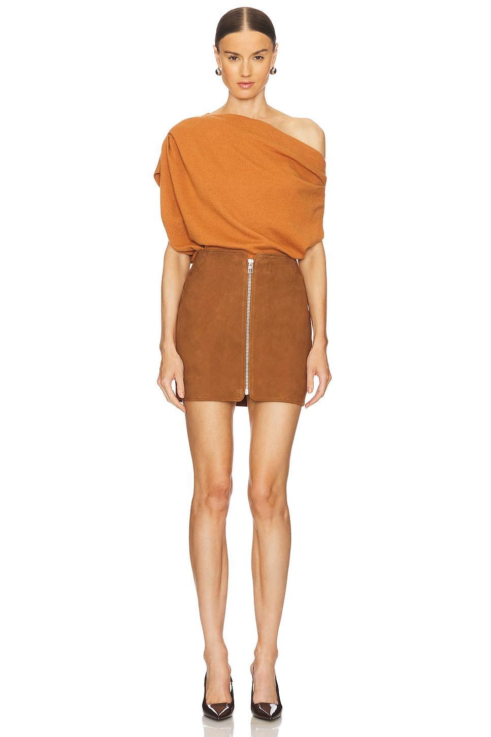 Leather Mini Skirt With Zip The Sei Product Image