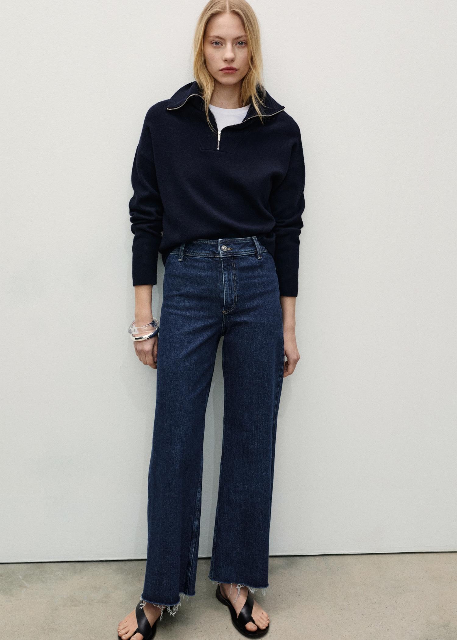 Catherin culotte high-rise jeans - Women | MANGO USA Product Image
