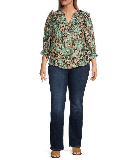 NYDJ Plus Size Barbara Bootcut High Rise Stretch Denim Jeans Product Image