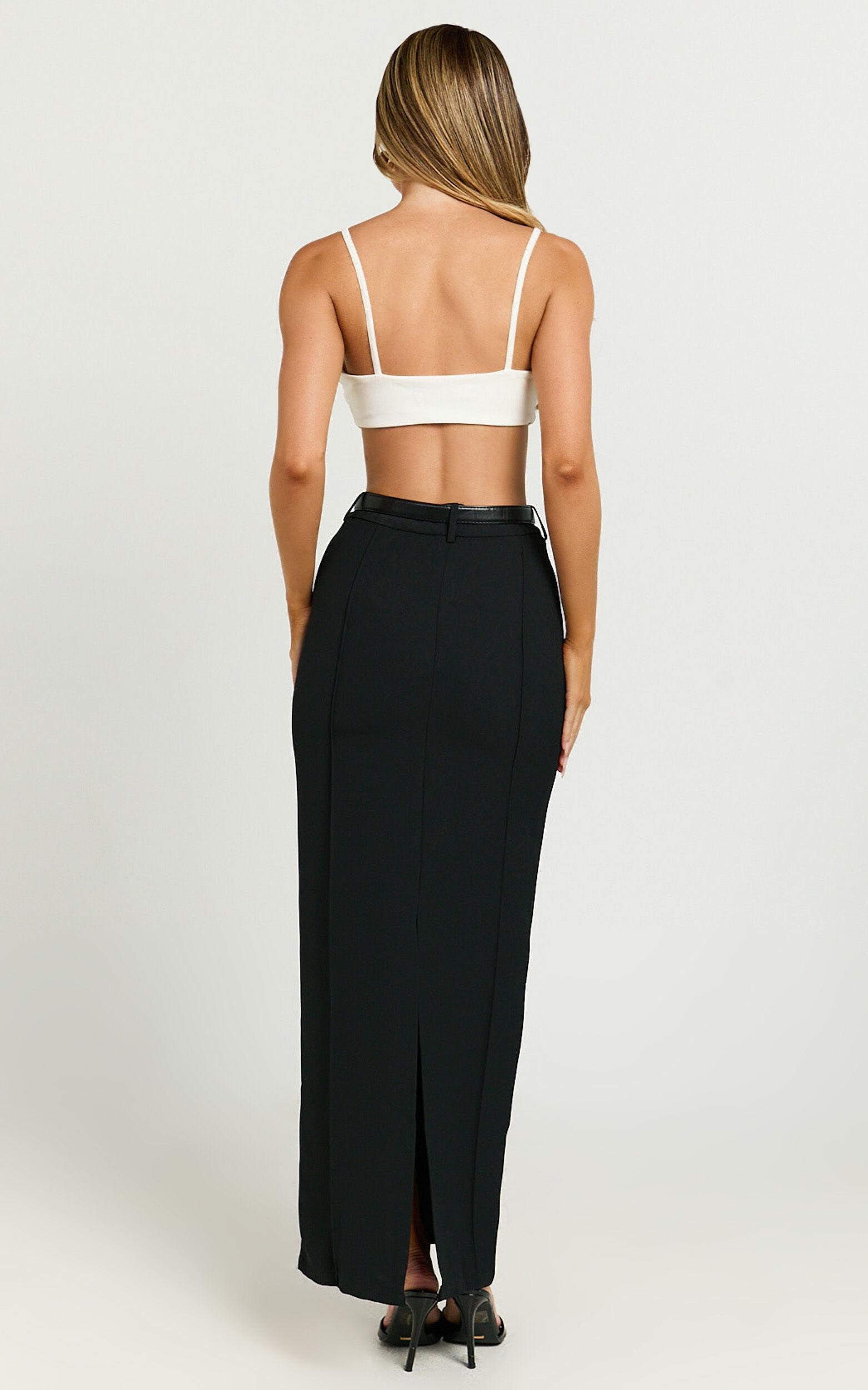 Stella Maxi Skirt - High Waisted Pencil Skirt in Black Product Image