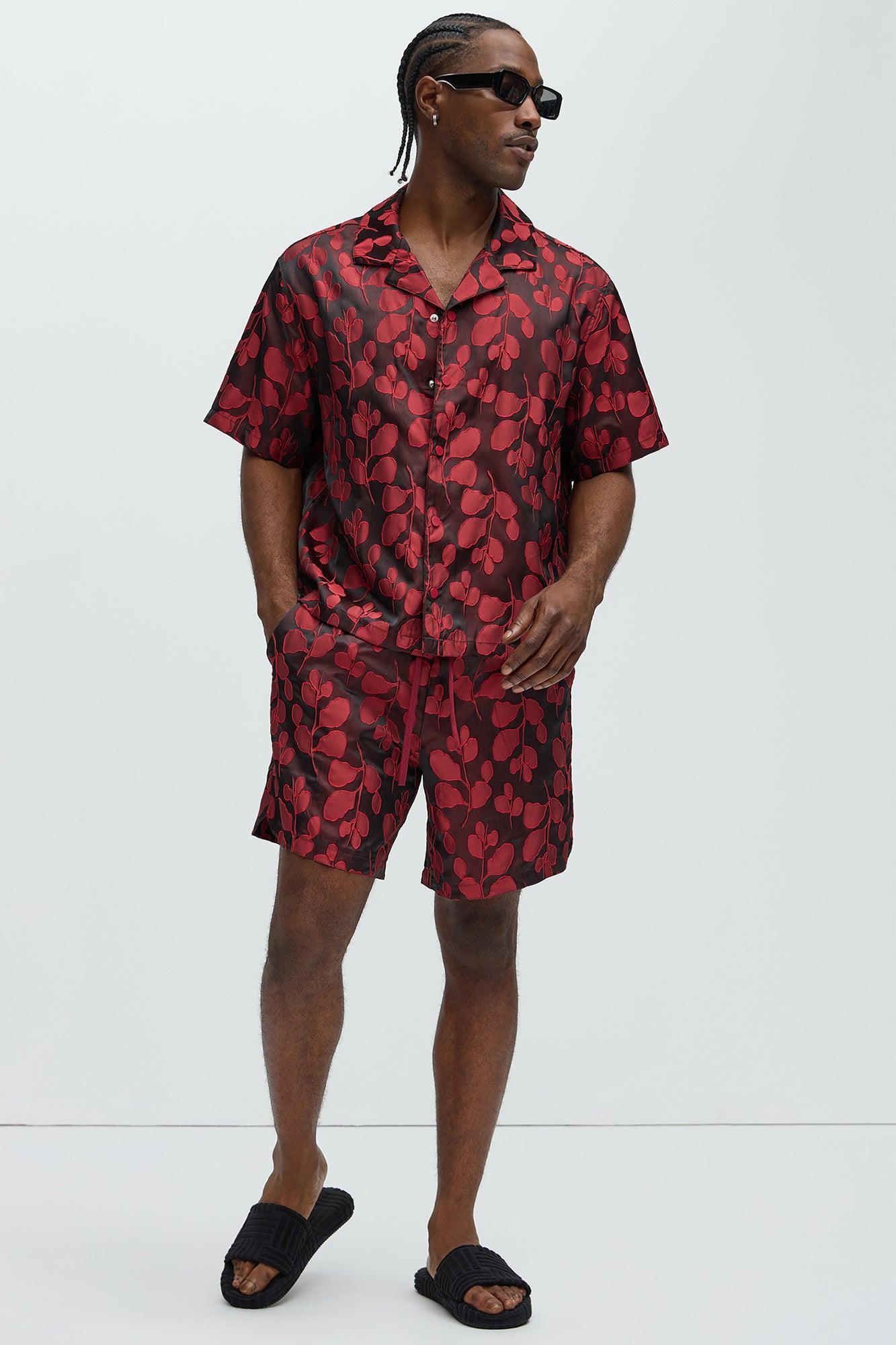 Fenno Jacquard Shirt - Red Product Image