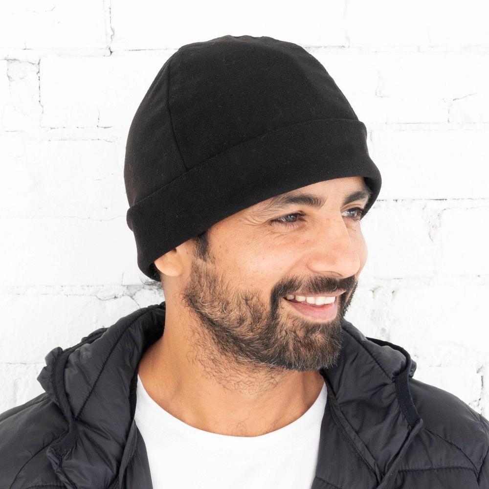 Isotoner Men's Headwear Fleece Hat - Black Product Image