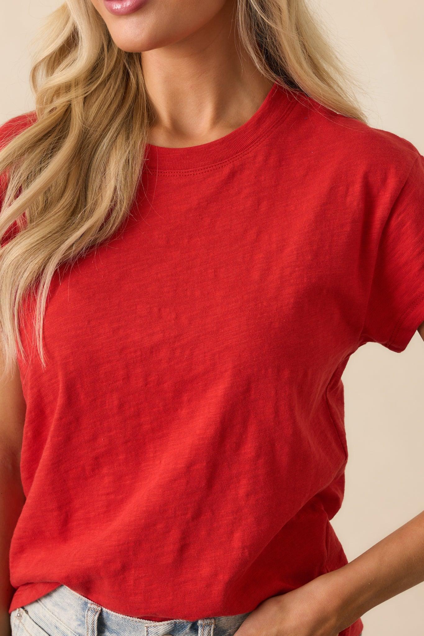 Z Supply Red Cotton Modern Slub Tee Product Image