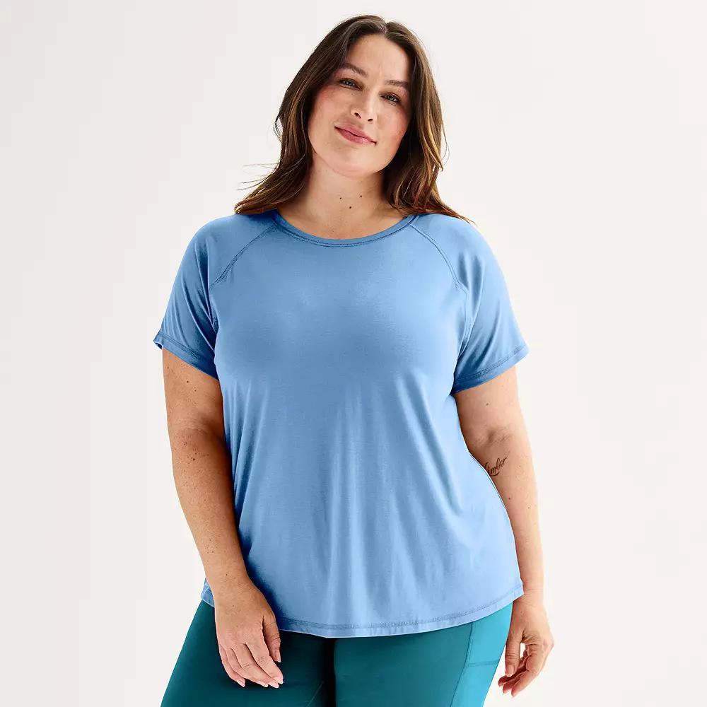 Plus Size Tek Gear® Core Raglan Tee, Women's, Size: 1XL, Solomon Product Image
