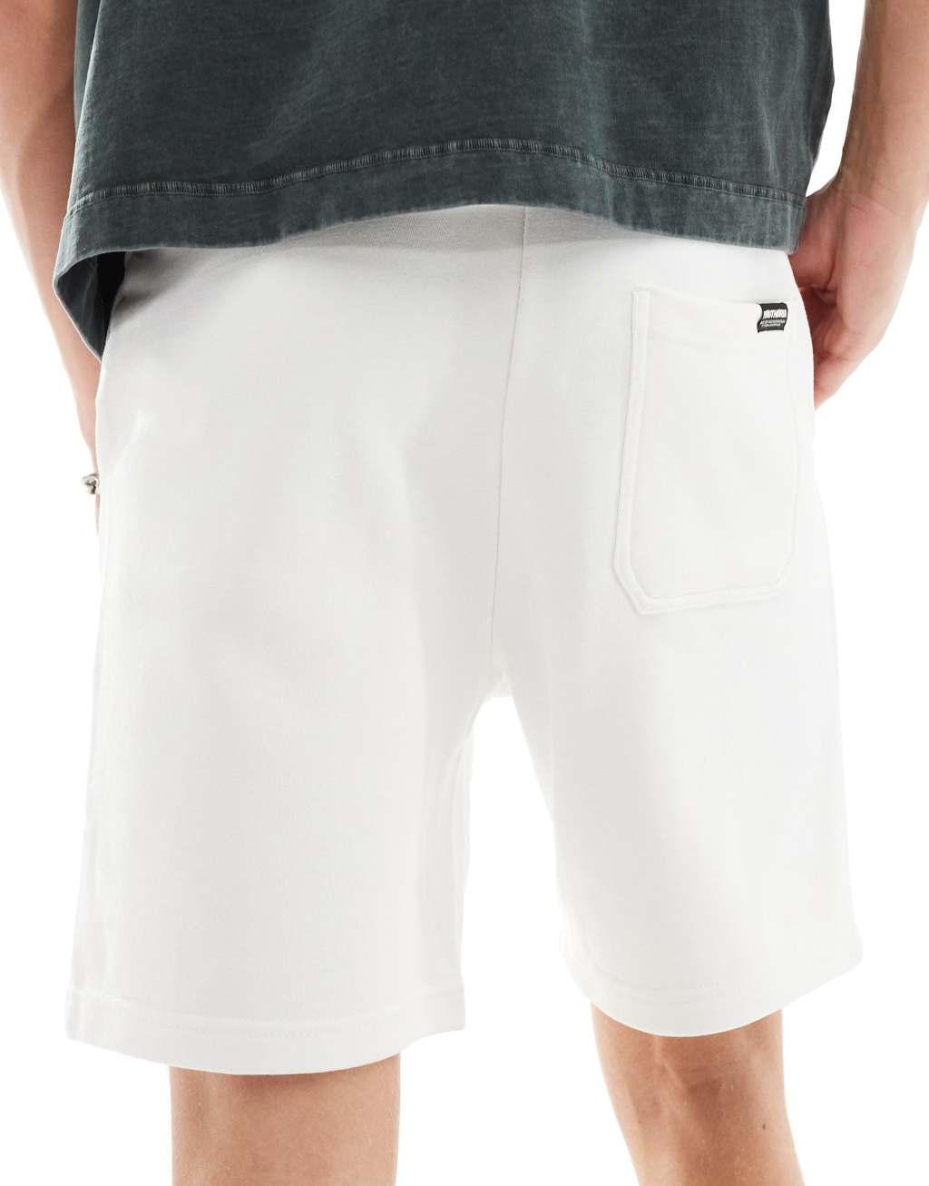 Bershka jersey short in white Product Image