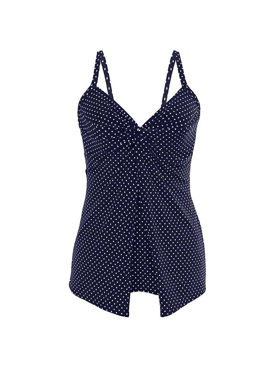 Womens Pin Point Love Knot Polka Dot Tankini Top Product Image