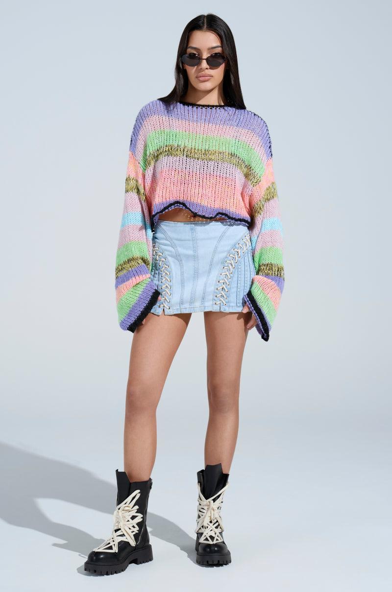 DONT THINK ABOUT IT DENIM MINI SKIRT Product Image