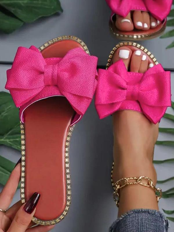 Bowknot Open Toe Split-Joint Slippers Product Image