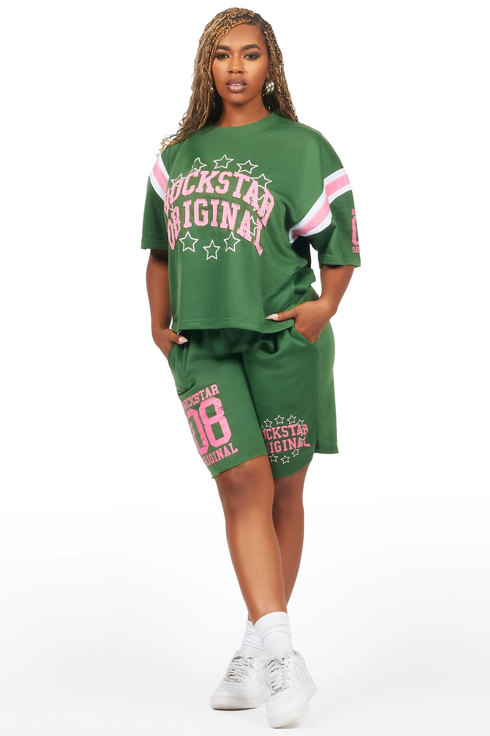 Ronnica Green T-Shirt Short Set Female Product Image