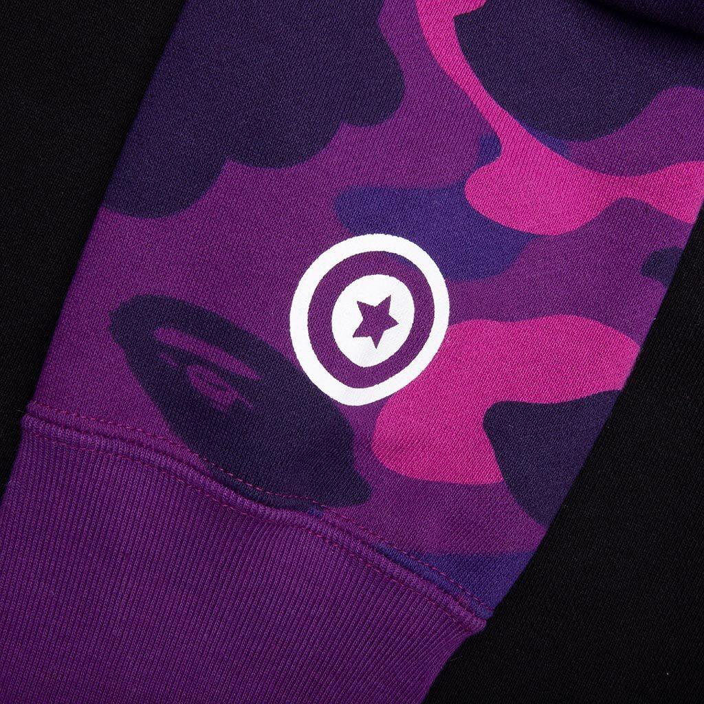 Color Camo Shark Full Zip Hoodie - Purple Male Product Image