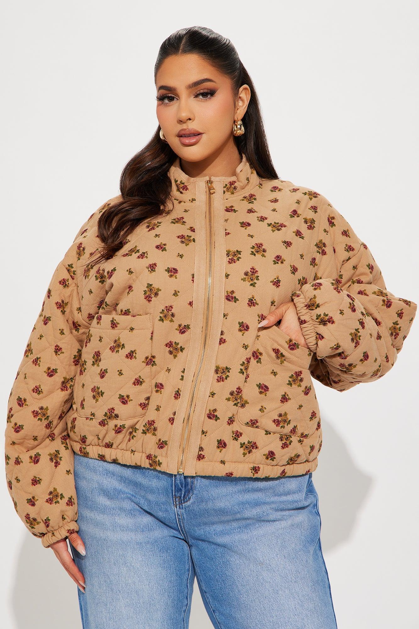 As Sweet As They Come Oversized Quilted Jacket - Stone Product Image