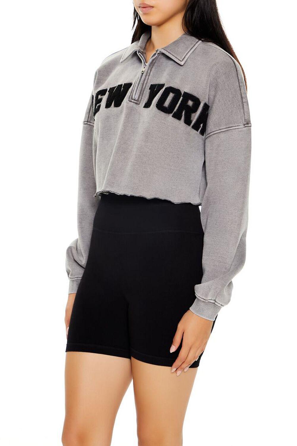 New York Half-Zip Cropped Pullover | Forever 21 Product Image