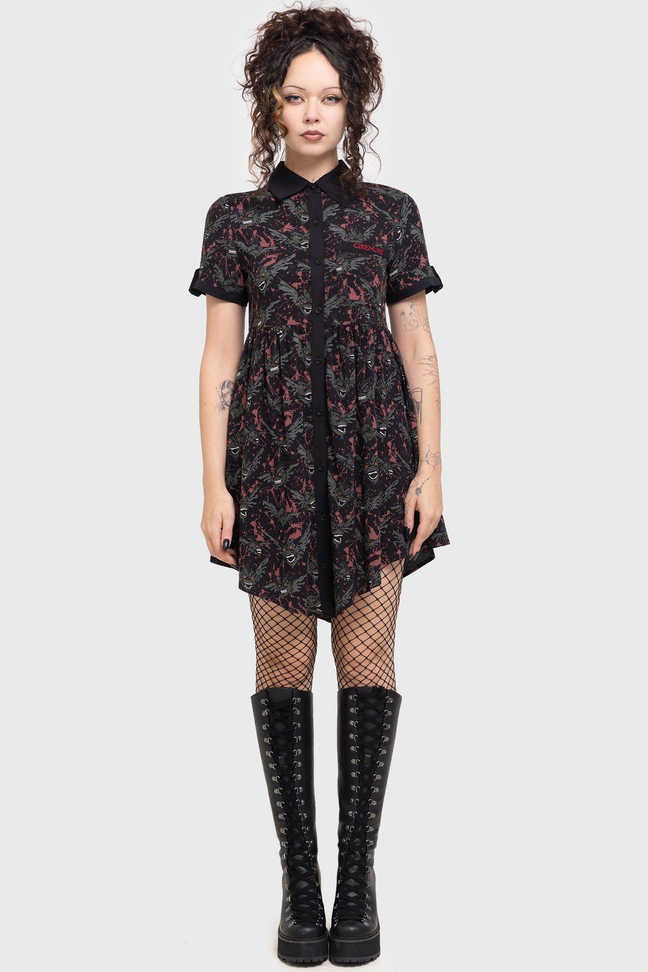 The Gremlins Are Coming Shirt Dress Female Product Image