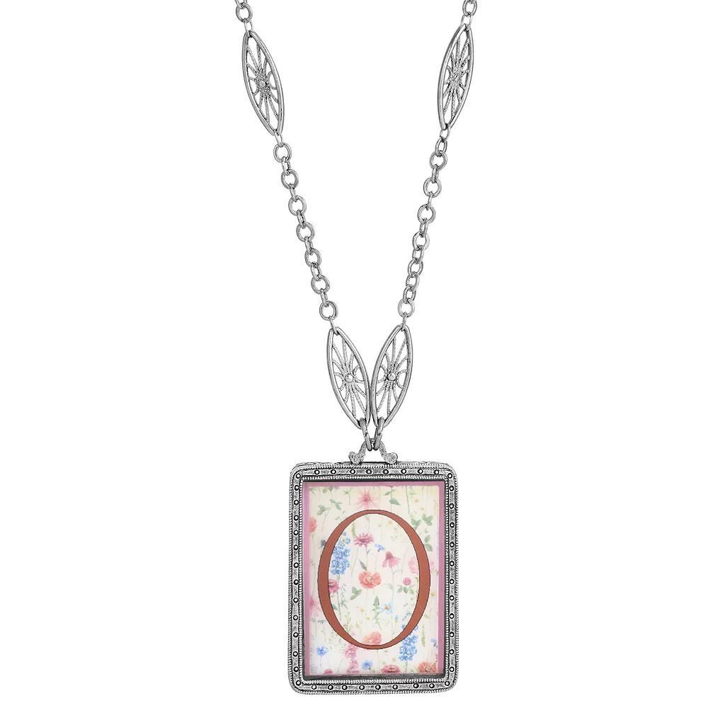 1928 Floral Motif Initial Pendant, Women's Product Image