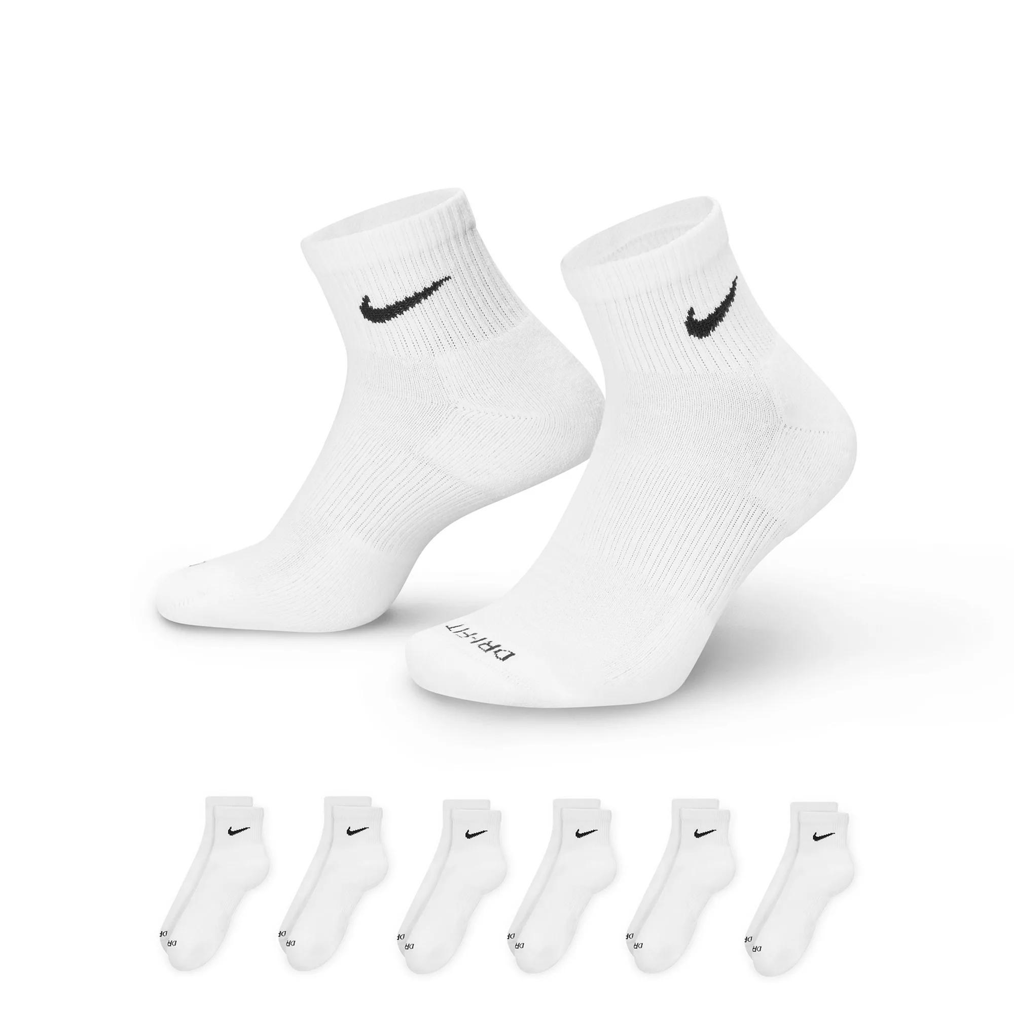 Men's Nike 6-Pack Everyday Plus Cushion Ankle Training Socks, Size: 6-8, White Product Image