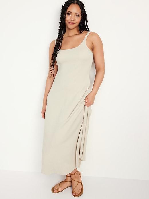 Fit & Flare Rib-Knit Maxi Dress Product Image