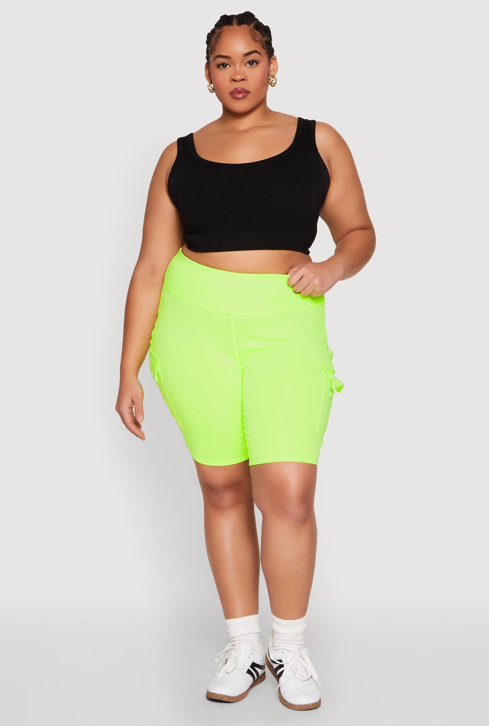 Womens Plus Size Spandex Cargo Biker Shorts Product Image