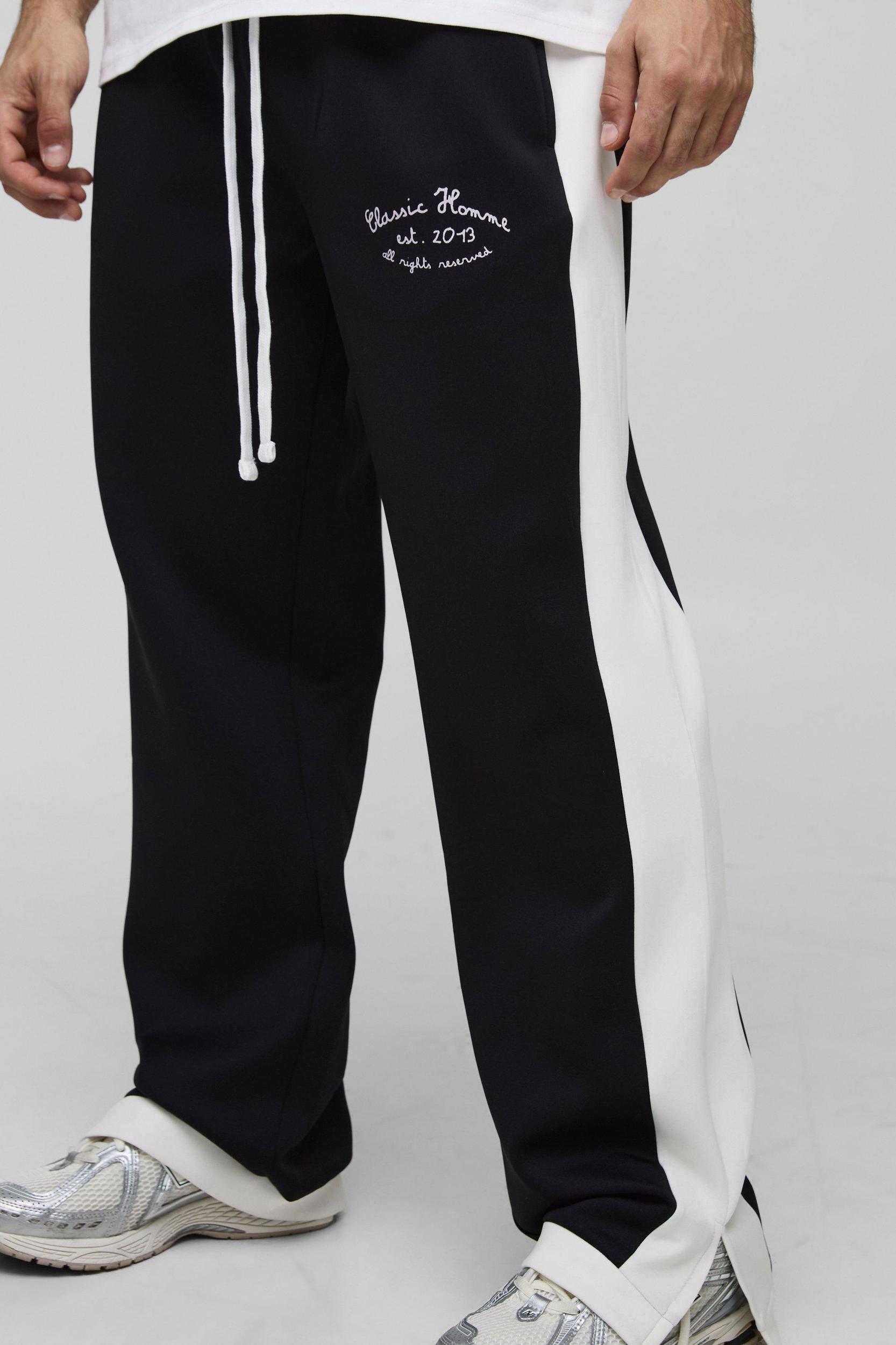 Relaxed Homme Side Stripe Tricot Sweatpants | boohooMAN USA Product Image