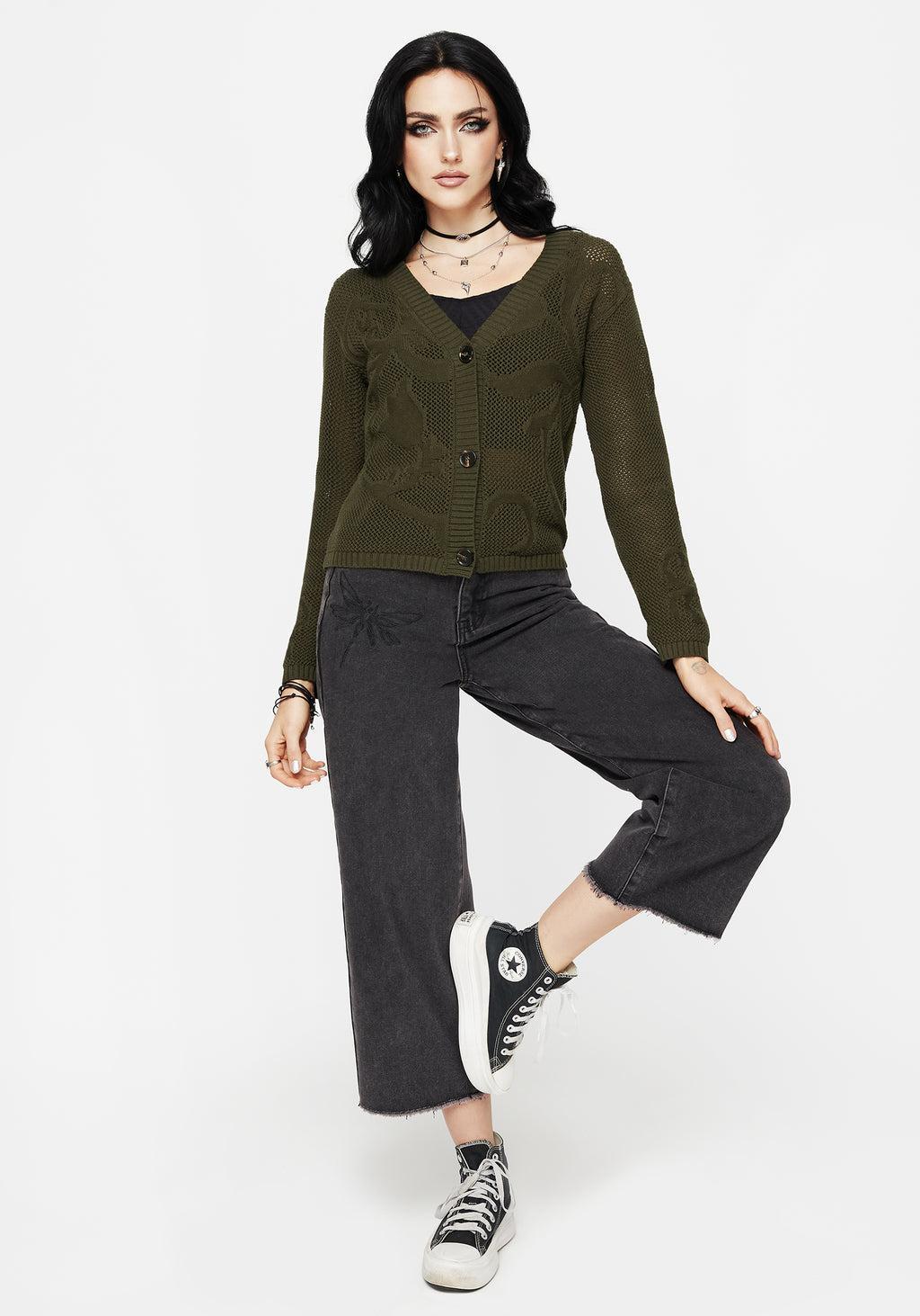 Tulip Jacquard Knit Cardigan Product Image