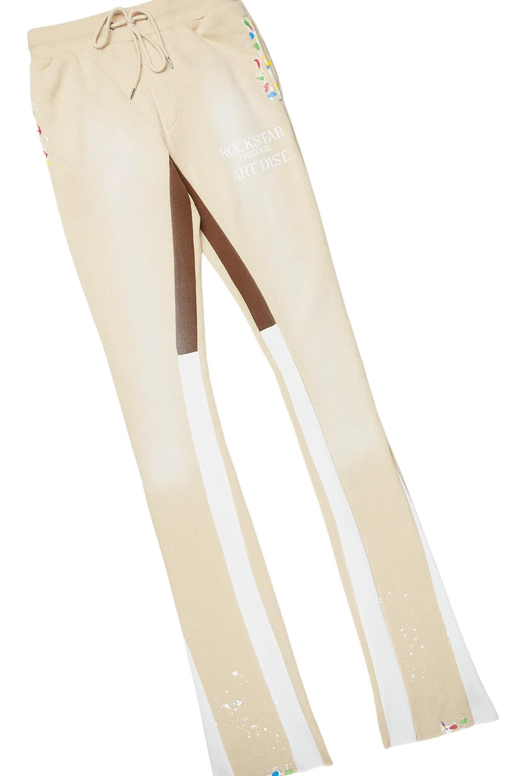 Rockstar Art Dist. Beige/White Super Stacked Pant Set Male Product Image