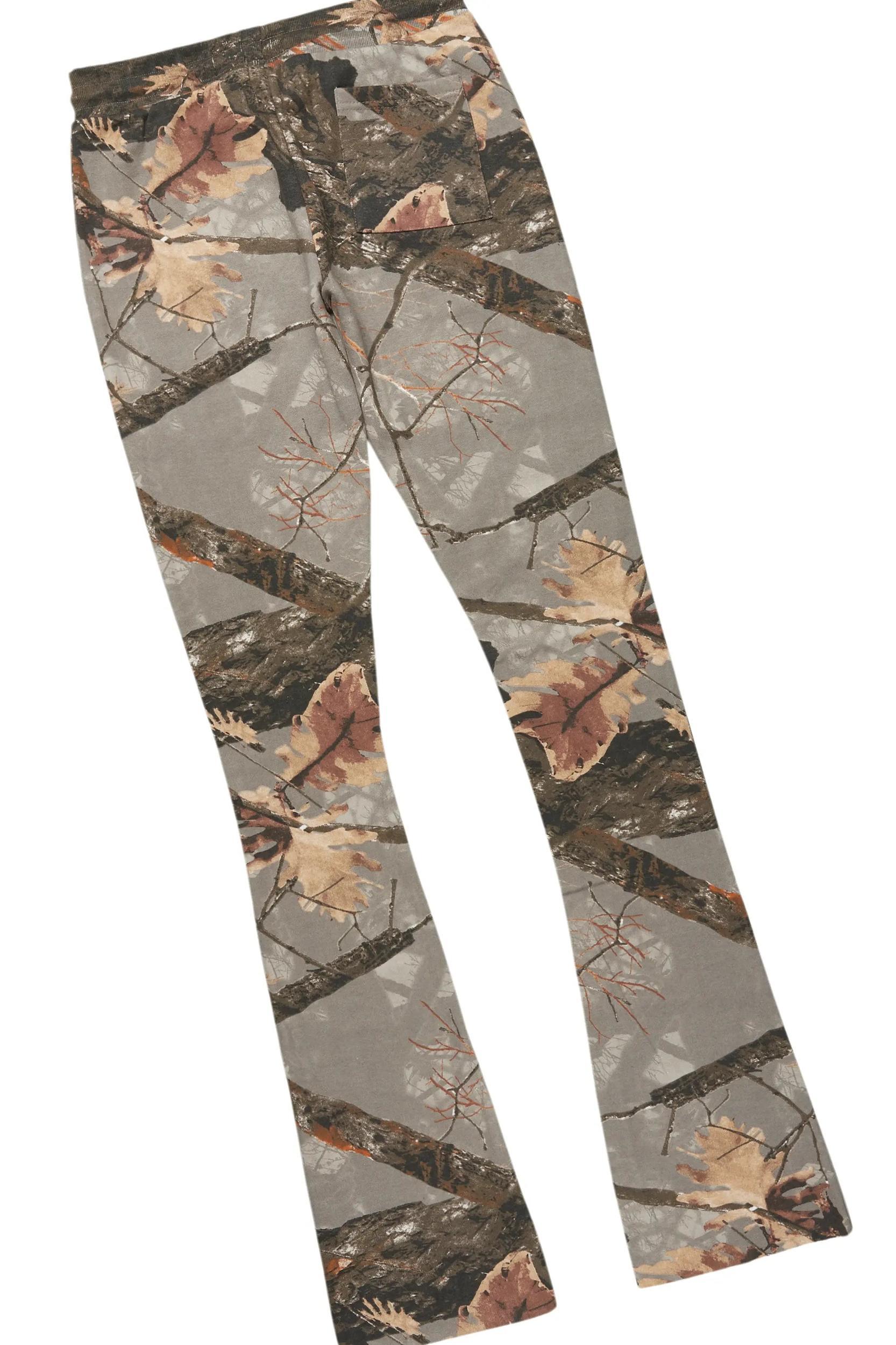 Tabby Beige Graphic Stacked Flare Track Set Male Product Image