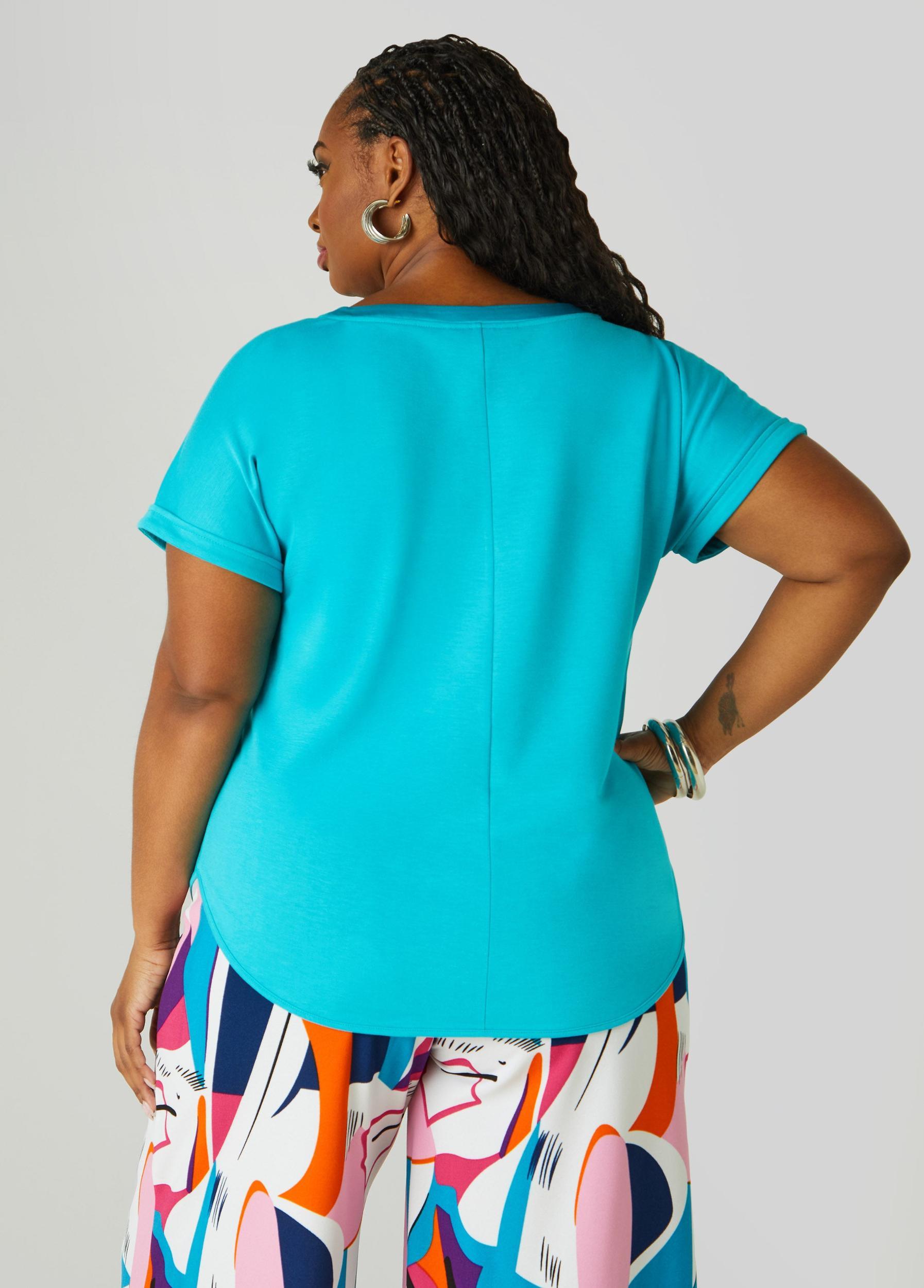 Satin Trimmed French Terry Tee Product Image