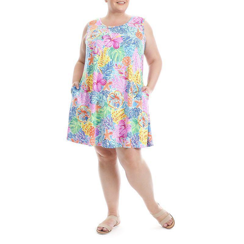 Plus Size Nina Leonard Trapeze Dress, Womens Product Image