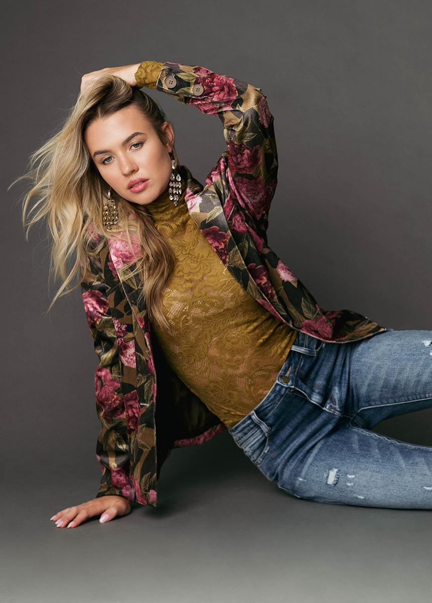 Louve Blazer in Bistre Floral Female Product Image