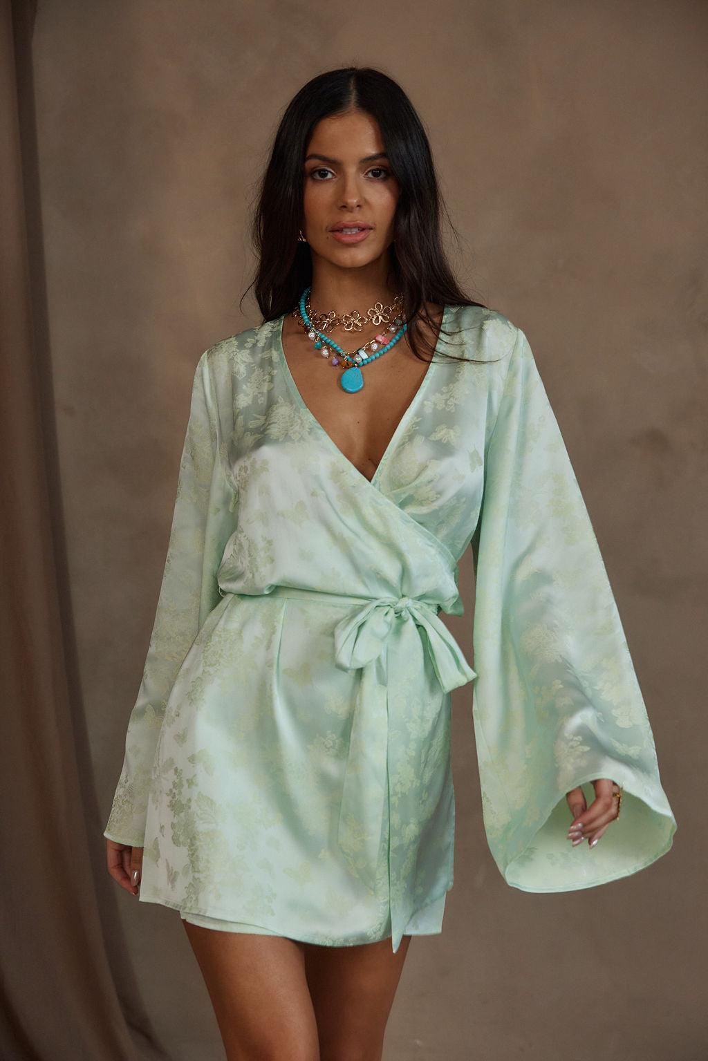 Gold Standard Sage Jacquard Dress Product Image