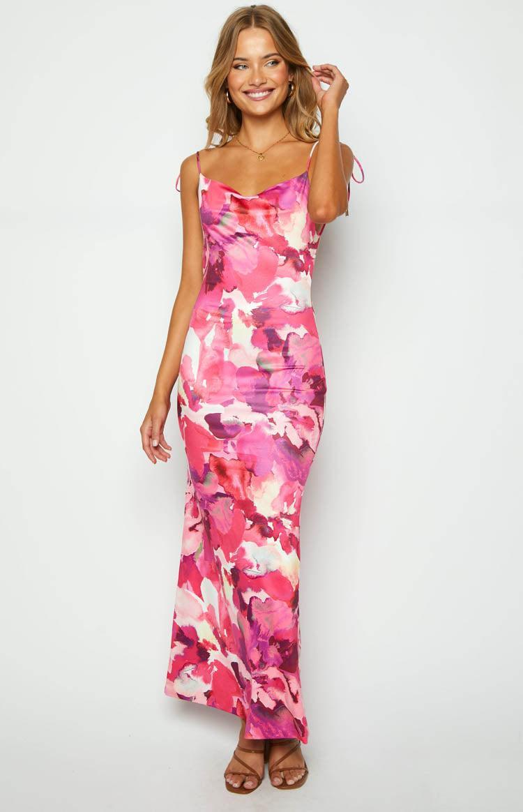 Selena Pink Print Maxi Dress Product Image