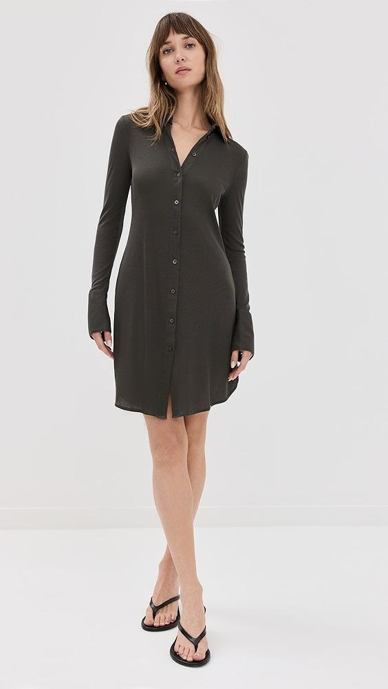 Helmut Lang Rib Button Up Dress | Shopbop Product Image