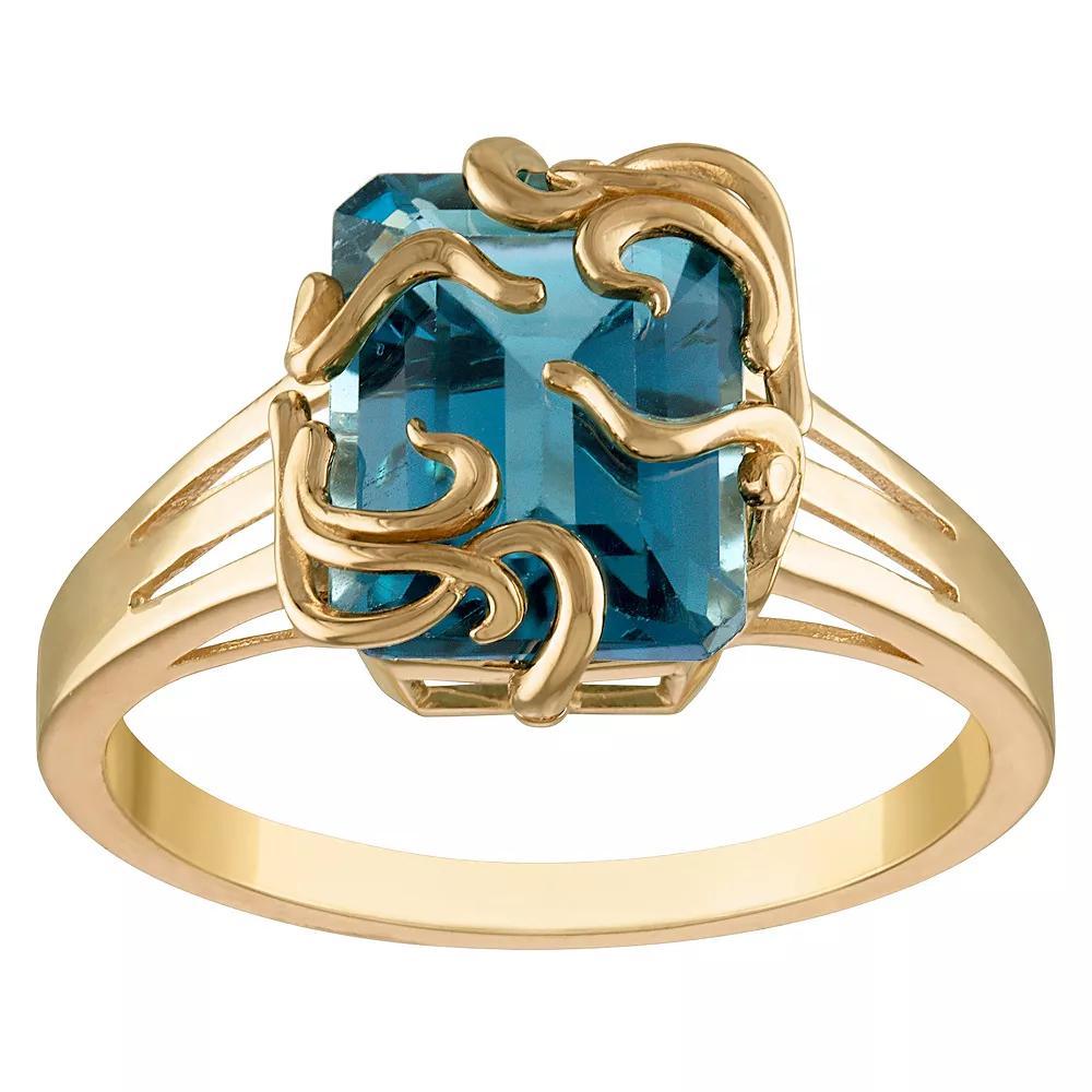Tiara 10k Gold London Blue Topaz Medusa Ring, Women's Product Image