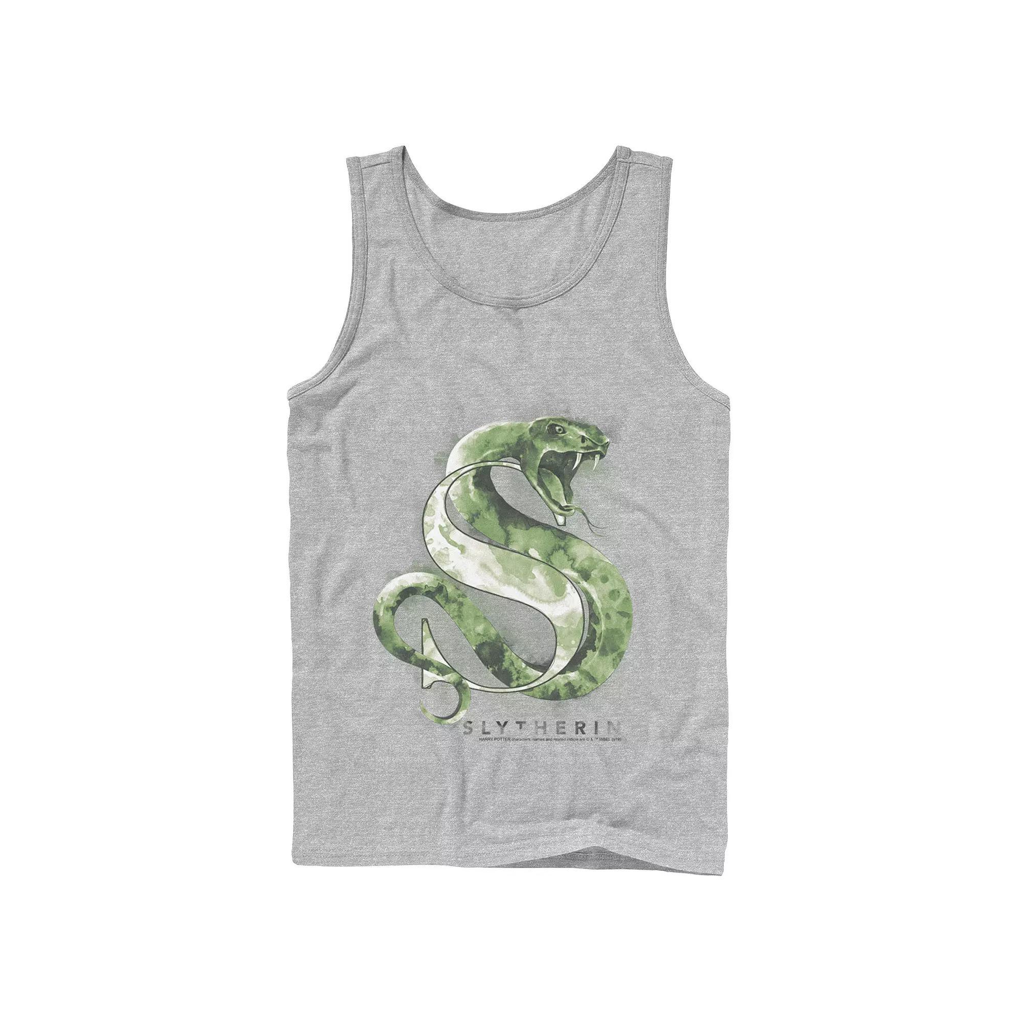 Men's Harry Potter House Slytherin Watercolor Tank Top, Size: Large, Athletic Grey Product Image