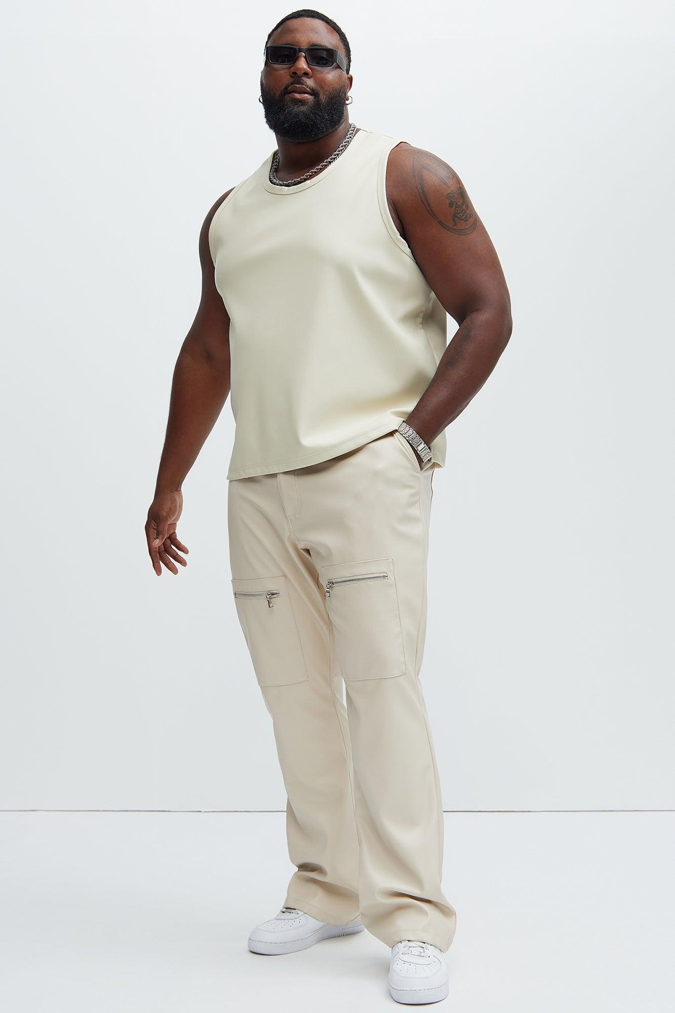Erickson Faux Leather Tank - Off White Product Image