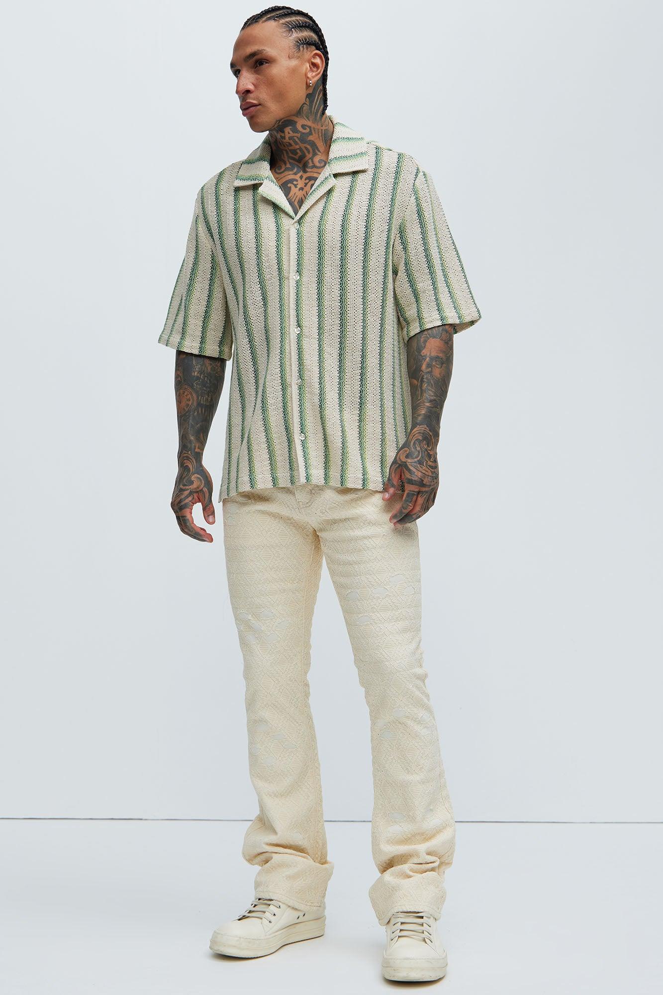 Peyton Textured Shirt - Green/combo Product Image
