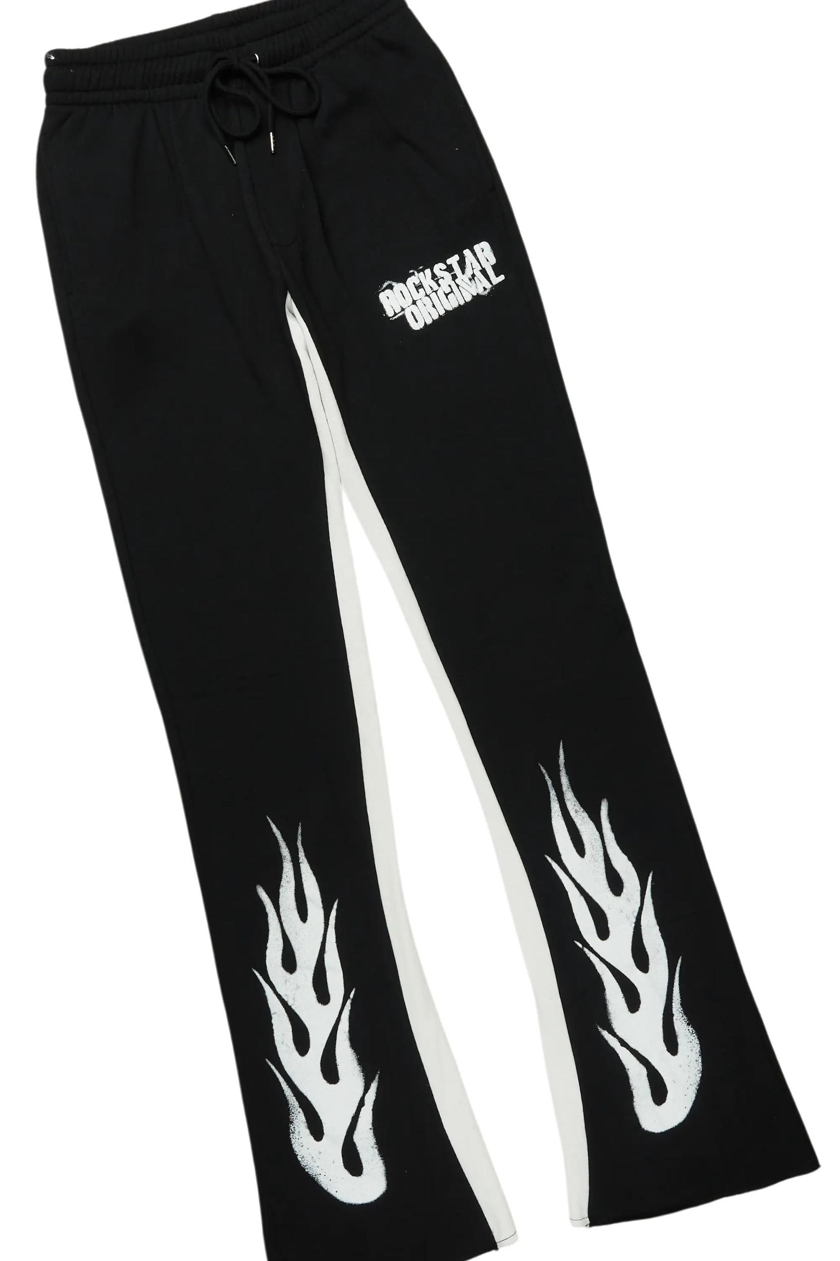 Banyan Black/White Hoodie/Baggy Fit Pant Set Male Product Image