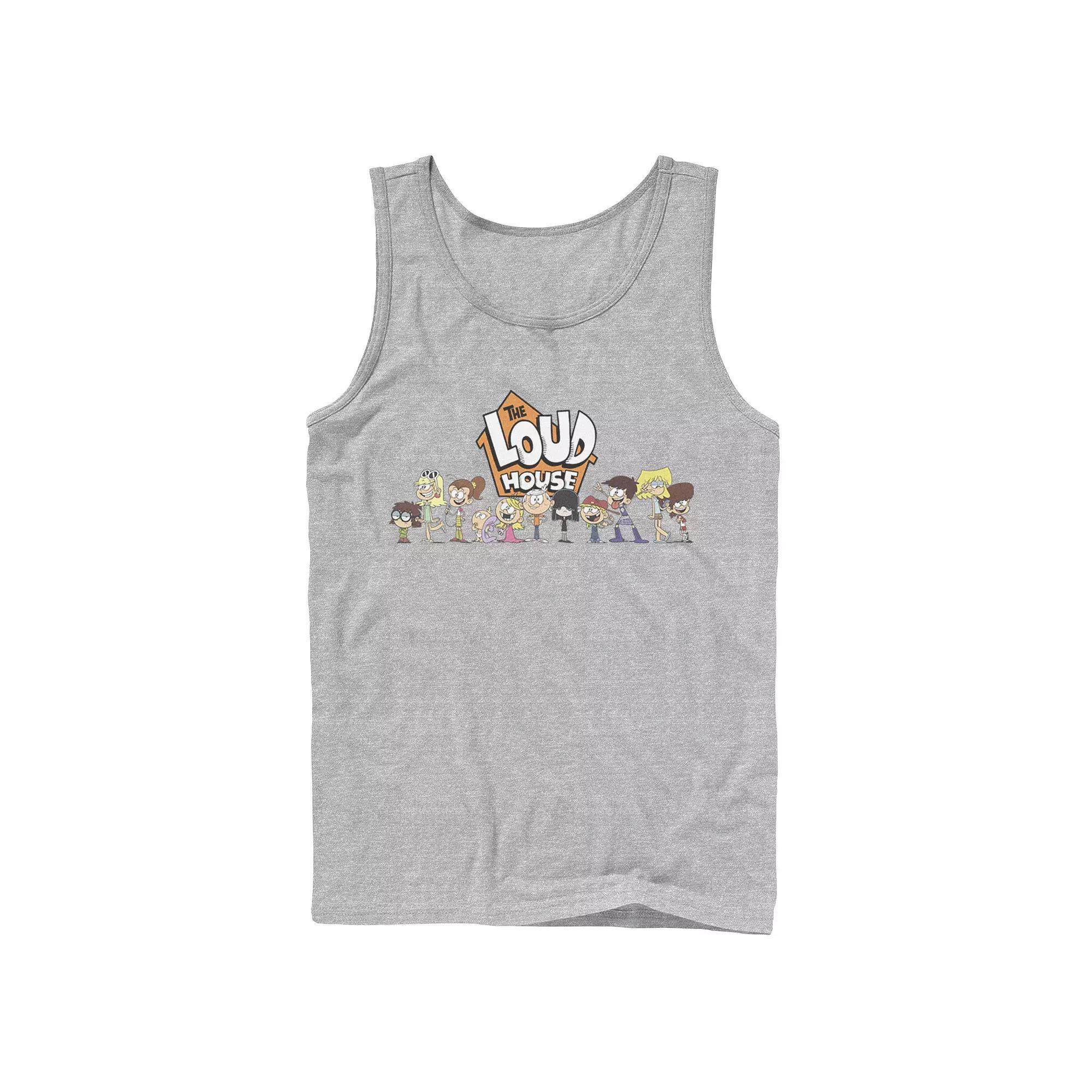 Mens Nickelodeon The Loud House Cast Tank Top Athletic Grey Product Image